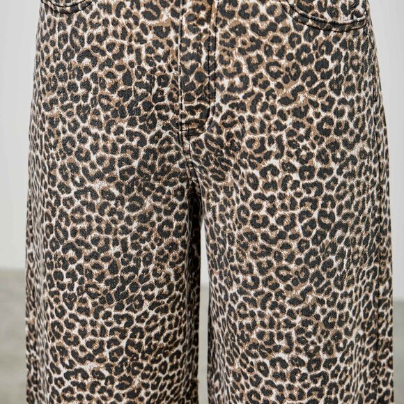 High End Boutique Animal Print Wide Leg High Rise Plus Size Pants Size 3X - Picture 2 of 8